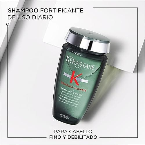 KÉRASTASE Genesis Homme - Bain de Force Quotidien - Shampoing Purifiant Fortifiant - Réduit La Chute Des Cheveux - Créatine & Racine de Gingembre - Cheveux Affaiblis en Perte de Densité - 250 ml