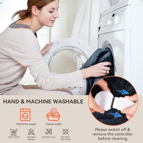 Olycism Coussin Chauffant Électrique pour le dos les épaules et le cou avec arrêt Automatique Coussin Chauffant 50x56cm 10 niveaux de Température 9 réglages Minuterie Lavable en Machine jusqu'à 40°C