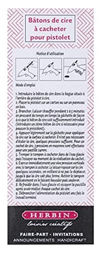 Jacques Herbin 35801T - Paquet de 6 bâtons de cire à cacheter spéciale pour pistolet, Blanc Fabriqué en France