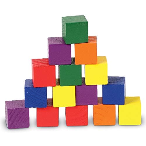 Learning Resources Cubes en bois de couleur de 2,5 cm (jeu de 102)