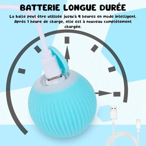 Jeux pour Chat | Jouet Chat Interactif | Jouet Chat Qui Bouge Seul | Balle pour Chat Qui Roule Toute Seule | Jouet Chat Intérieur | Balle Interactive Chat | Jeu Chat Autonome | Balle Chat Automatique