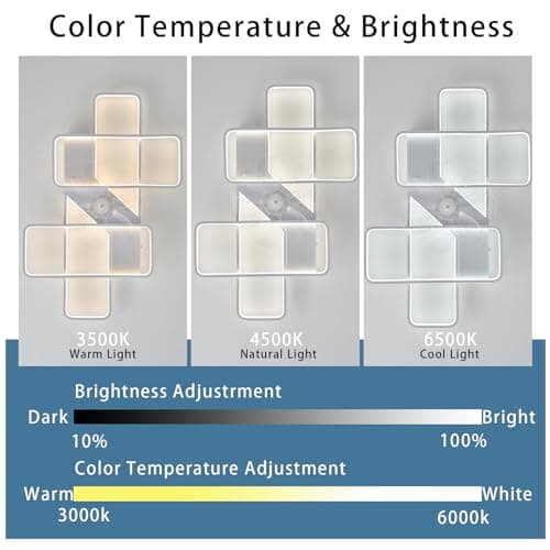 LED Plafonnier Ventilateur De Plafond APP Dimmable Réversible Grande Plafonnier Avec Ventilateur Et Télécommande Silencieux 6 Vitesses Lampe Ventilateur Intelligent Moderne 35inch Pour Chambre-White