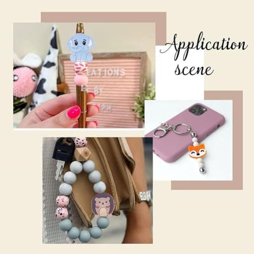 SUNNYCLUE 1boîte 15pcs Perles de Silicone Animal Mignon Perles Focales en Silicone en Vrac Grande Perle Licorne Miel Abeille Renard Panda Grosses Perles Flamant Rose Ours Perles en Caoutchouc