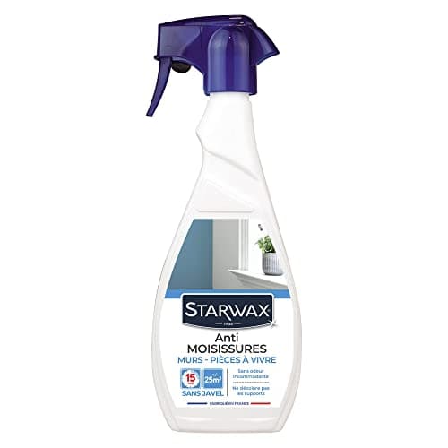 STARWAX - Anti-moisissures pour murs et pièces à vivre - Prêt à l'emploi - Sans rinçage - sans javel - sans odeur - action rapide - Fabriqué en France - 500ml