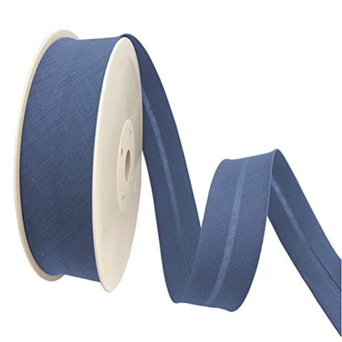 TEXTEX = biais de 30 mm de large. 50 % coton et 50 % polyester. Pièce de 10 m (bleu moyen)