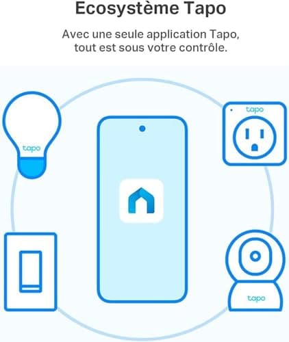 Tapo Prise Connectée WiFi, Prise Intelligente compatible avec Alexa et Google Home, 10A Type F, Contrôler le radiateur, la cafetière, la lampe à distance, aucun hub requis, Tapo P100(4-pack)