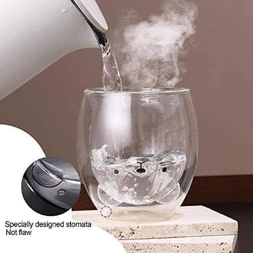 SHENDONG Ensemble de 2 Tasses Ours Mignon Ours Mignon de Tasses Thé Café Tasse Tasse à Lait Tasses à Expresso en Verre isolé à Double paroi en Verre Cadeau pour Anniversaire Personnel Saint Valentin