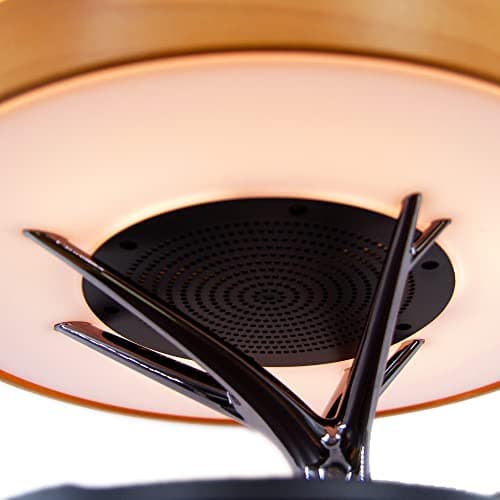 Silumen Lampe de Chevet Ronde Horizon avec Enceinte & Chargeur Sans fil - Dimmable Tactile