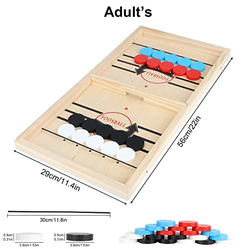 MOMSIV Fast Sling Puck Game Jeu de rondelle de Fronde Rapide, Jeu de Table de Jeu Gagnant de Palet de Fronde en Bois drôle, Jeu de fête interactif Parent-Enfant pour Adultes