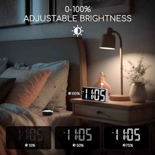 MINORZ Reveil Vibrant pour Sourd | Adultes | Double Réveil Numérique pour Dormeur, Veilleuse, Batterie de Secours, Réveil Digitale avec Chargeur USB pour Chambre à Coucher | Oreiller
