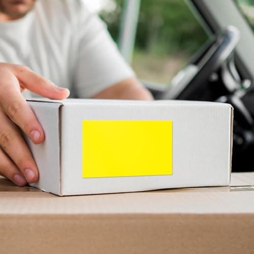 Étiquettes Autocollantes Étanches Jaunes Vinyle 75×50 mm 40 Pièces