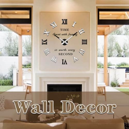 Vangold Pendule Murale 3D Géante au Design Moderne Horloge Murale pour La Chambre Cuisine Bureau Hôtel Cadeau