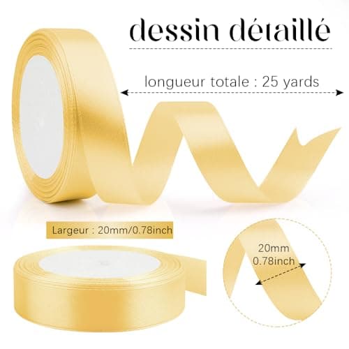 Ruban Doré Ruban or Ruban Satin 20mm X 23m Emballage Cadeau Tissu Ruban Personnalisé Ruban De Couleur Décorations De Pâques Jeux Du Ruban Bouquet Mariée Ruban Bouquet Mariage Jeu Ruban Soie Jaune