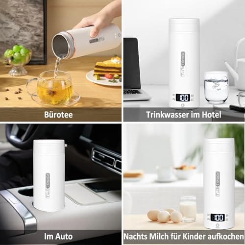 Dreamhigh® Bouilloire de Voyage 450ml, Mini Électrique 300W, Chauffe Eau Portable pour Café, Lait, Thé (220V)
