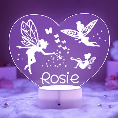 VEELU Veilleuse LED pour Bébé Lampe Personnalisée avec Prenom Cadeau de Baptême pour Garçon et Fille Cadeau Naissance Fille