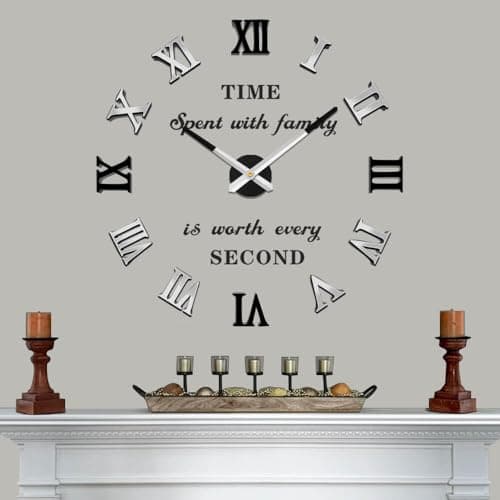 Vangold Pendule Murale 3D Géante au Design Moderne Horloge Murale pour La Chambre Cuisine Bureau Hôtel Cadeau