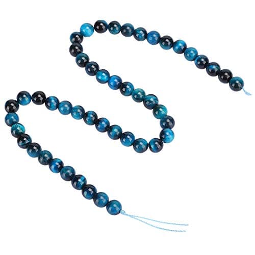 Perles bleues d'oeil de tigre, perles d'espacement rondes de pierre gemme de pierre naturelle pour l'accessoire de fabrication de bracelet de bijoux à bricoler soi-même(8mm【48pcs/string】)