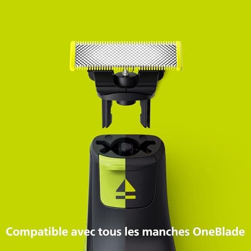 Philips OneBlade Authentiques Lames de rechange, pour rasoir/tondeuse électrique OneBlade, acier inoxydable robuste, taille, stylisation et rasage, lot de 5, (modèle QP250/50)