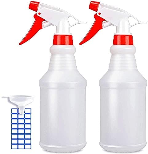 JohnBee Lot de 2 vaporisateurs vides (473,6 g) – Flacons pulvérisateurs réglables pour solutions de nettoyage – Pas de fuite et d'obstruction – Flacon pulvérisateur en polyéthylène haute densité pour