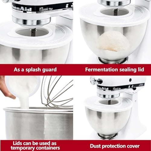 Housses de bol de mixage compatibles avec mixeur Kitchen Aid à tête inclinable de 4,5 à 5 litres