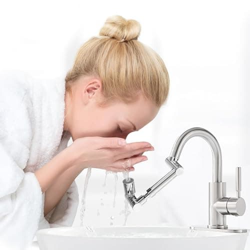 Hisdricus Rotatif à 1440° rallonge extension robinet,rallonge robinet cuisine,rallonge pivotante et rétractable pour robinet d'eau, 2 modes, pour salle de bain et cuisine