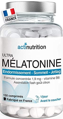 Mélatonine 1,9mg - 150 nuits : Action Rapide - Régulateur de l’horloge biologique | Pulsions de grignotage | Fabriqué en France | Endormissement serein | Réveil lucide