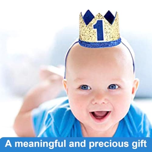 VAEIORP 1 pcs 1 Year Old Baby Birthday Party Crown For Boys Birthday