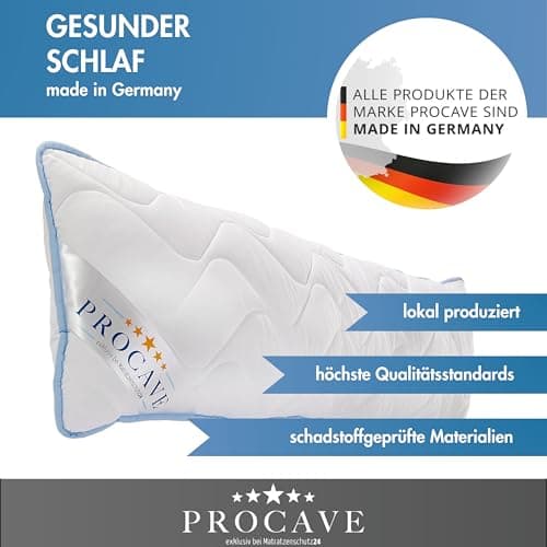 PROCAVE Oreiller pour dormeur latéral, revêtement TopCool, Coussin d’Allaitement Doux, Coussin de maternité Respirant 40x200 cm, fabriqué en Allemagne