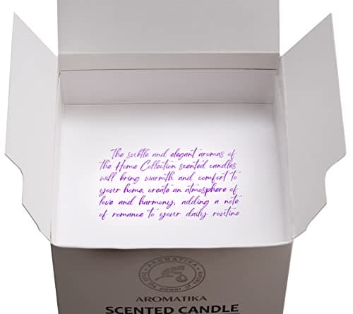 Bougie Parfumée Champs de Lavande - Bougie Huiles Essentielles - Bougie de Cire de Soja - Bougie Aromathérapie Luxe et Sensuelle - Temps de Combustion Jusqu'à 45 Heures - Bougie Parfumée