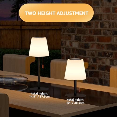 Postlucky Lampe de Table Solaire Exterieur avec Télécommande Lampe de Table Solaire 8 Couleurs Dimmable Rechargeable Lampe de Table Sans Fil pour Jardin Patio Terrasse