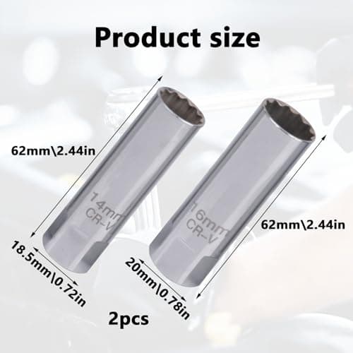 HANIUTTY Douille de Bougie 14mm, 2 Pièces de Cle a Bougie Douille Bougie 16mm de Prise de Bougie D'allumage de Mur Mince Outil Spécial pour Automobiles