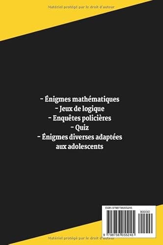 Énigmes pour Ados Malins: 200 Casse-têtes, Enquêtes policières et jeux de logique à résoudre (+solutions) | Pour les adolescents de 12 ans et plus