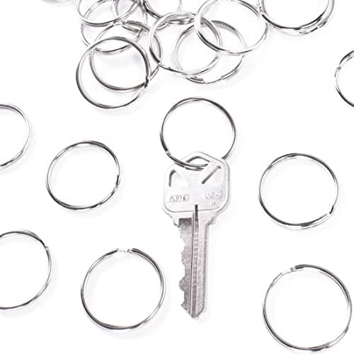 120 Pièces d'Acier inoxydable Double Anneau Fendu Anneau Porte-Clés Connecteur Bord Rond Porte-Clés Porte-Clés Bijoux Bricolage Collier Bracelet Faisant Un Anneau Suspendu en Métal Pendentif Connexion
