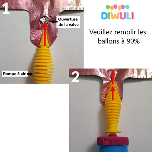 DIWULI Ballons Set Kiss Me - Lèvres et Cœur Rose