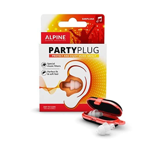 Alpine PartyPlug Bouchons d'oreilles : protections auditives pour la musique (fêtes, festivals et concerts) - Restitution parfaite du son - Hypoallergéniques et réutilisables - Embouts translucides
