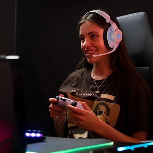JBL Quantum 910P, Casque gaming sans fil bluetooth pour consoles, Réduction de bruit et son signature Quantum JBL, 39h d'autonomie, Blanc
