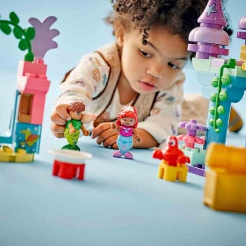 LEGO Duplo, Disney Le Palais sous-Marin Magique d’Ariel - Poupée La Petite Sirène - Jouet d'Activité et de Développement - Mes Premières Briques pour Enfants dès 2 Ans Passionnés de Jeu de Rôle 10435