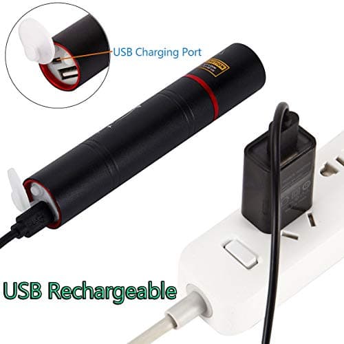 Alonefire SV16 5W Lampe Torche UV LED Puissante 365nm Rechargeable USB pour Peinture, Minéral, Fluoresceine, Détecteur D'urine, Durcissement de Resine avec Prise de Courant, Batterie 2600mAh Intégrée