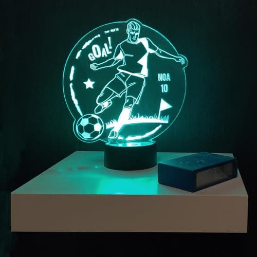 Veilleuse Foot Personnalisable, Veilleuse Footballeur, Décoration Chambre Foot, Lampe Foot Personnalisable, Lumière d'ambiance Foot pour garçon
