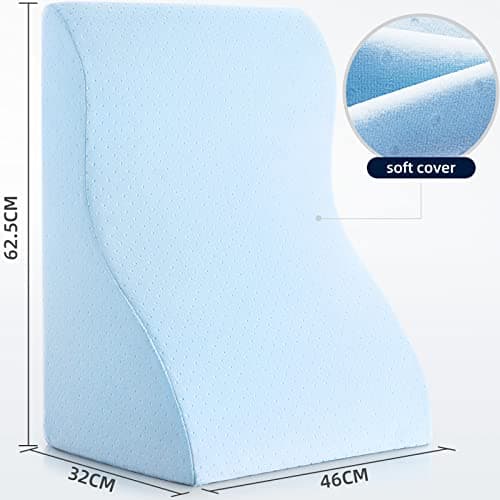 NOFFA Coussin de Lecture en Mousse à Mémoire de Forme pour Lit | Oreiller Cale Dos | Coussin à Coin Triangle est Idéal pour Soutenir Le Dos Lorsque Vous Détendez, Lisez ou Regardez la Télévision