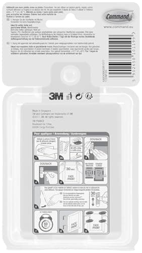 Command Languettes Accroches Tableaux Moyen et Grand Modèles, Blanc, 8 x 2 L + 8 X 2 M, 32 Languettes - Fixation sans Dommage