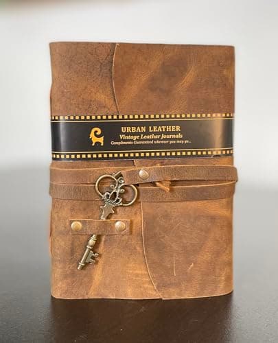 Urban Leather Carnet en Cuir Journal Vintage Avec de Vieilles Pages Vierges épaisses Non Lignées - Pour écrire, Dessiner, Faire Des Croquis Pour Homme et Femme, 18 x 13 cm
