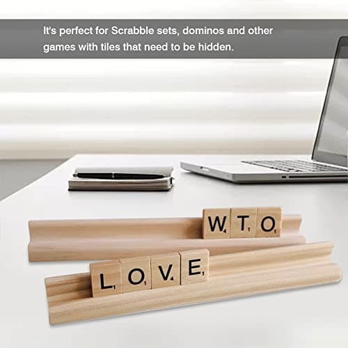 Support De Domino Plateau en Bois, 4 Pièces Porte-Cartes en Bois Présentoir De Jouets Carreaux De Mahjong Support De Carreaux en Bois Support D'affichage en Bois Support De Domino Multifonction