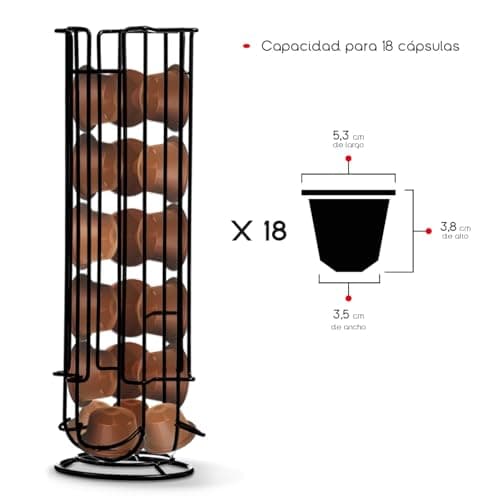 TIENDA EURASIA - Distributeur de capsules Dolce Gusto, 18 unités, noir, 11 x 33 x 11 cm, support de capsules, organisateur de stockage