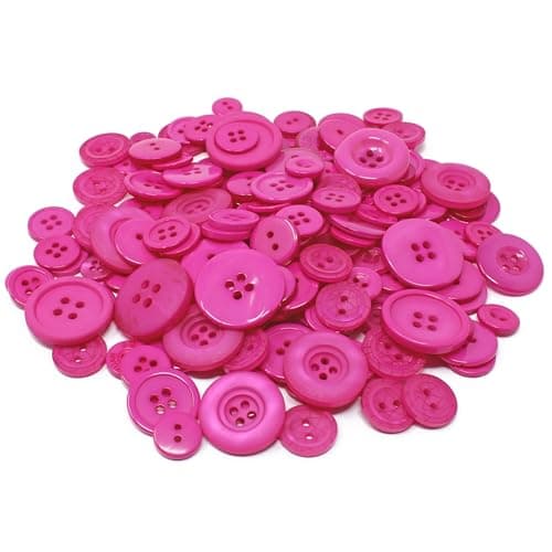 Wedding Touches Sachet de 100 g de boutons en acrylique et résine pour création de cartes Rose fuchsia