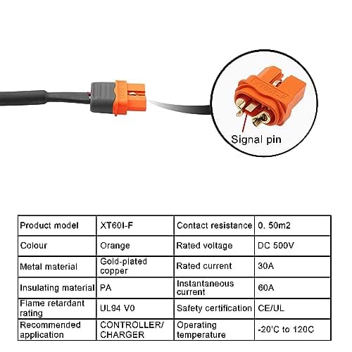 GINTOOYUN Prise allume-cigare vers fiche XT60I-F - Câble d'alimentation 17 AWG - Prise allume-cigare vers fiche XT60I-F - Rallonge pour stations de charge portables, drones, etc (62")