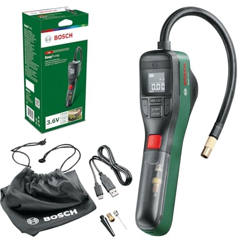 Bosch Home and Garden Pompe pneumatique sans-Fil Bosch – EasyPump (livré avec 1 Sac Textile, 1 Adaptateur de débit, 1 Aiguille à Ballon, 1 câble USB)