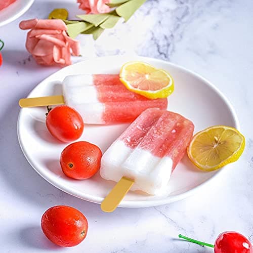 BSTCAR Lot de 50 bâtonnets de glace, en acrylique, réutilisables, pour bricolage, magnum, gâteau, glace, fabrication de desserts (doré)