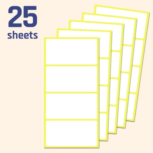 100 Pièces, 80 x 40 mm, Étiquette Autocollantes Papier Blanc