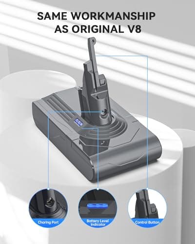 Morpilot 6500mAh Batterie pour Dyson V8 SV10, Compatible avec Dyson V8 Absolute V8 Animal V8 Fluffy SV10 Cordless Vacuum avec 2 Filtres